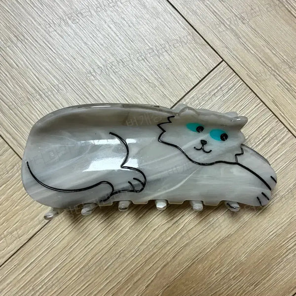 [BUNJANG] Coucou Suzette Grey Cat Hair Claw Clip (as worn by Jennie) / COUCOU SUZETTE 쿠쿠수제뜨 회색고양이 헤어집게핀(제니 착용)