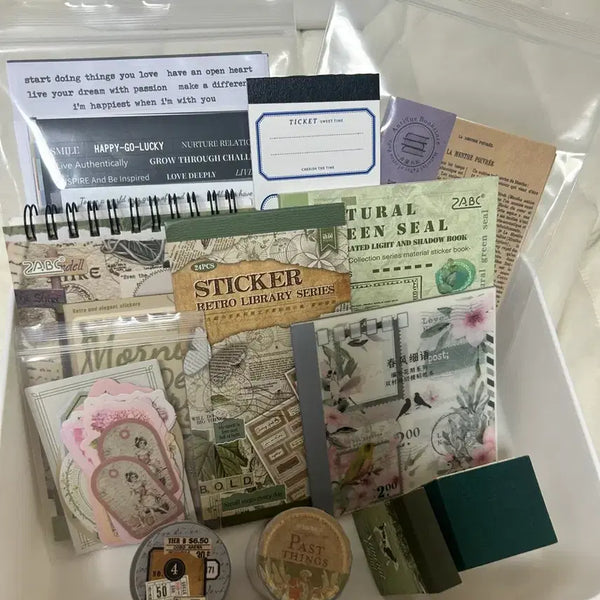 [BUNJANG] Natural Vintage Journaling Deco Paper Pack / 내추럴 빈티지 다꾸 스티커 데코페이퍼 팩
