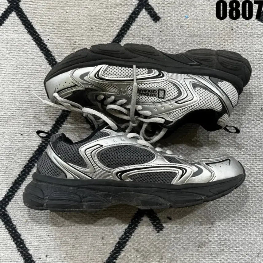 [BUNJANG] National Geographic Silver Mesh Walking Shoes Size 250 / 내셔널지오그래픽 운동화 실버 250