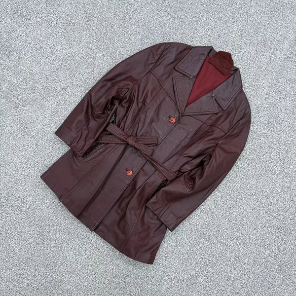 [BUNJANG] SH.LEATHER Women's Burgundy Cowhide Leather Jacket / 99 SH.LEATHER 여성 버건디 소가죽 자켓 0805J2