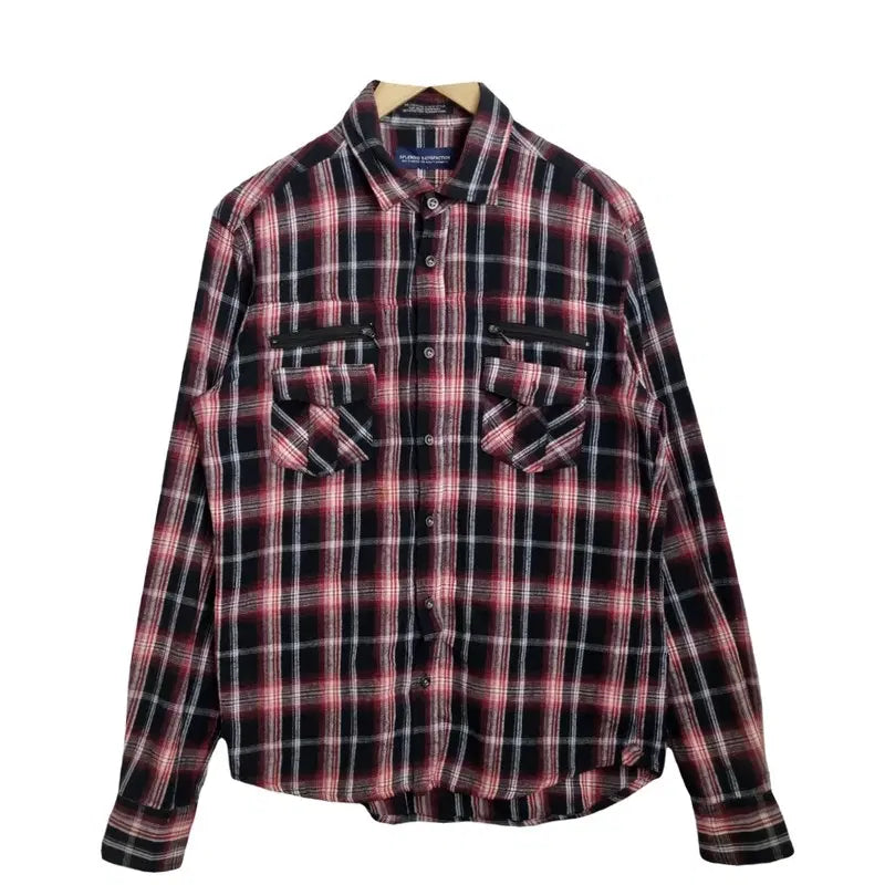 [BUNJANG] Splendid Satisfaction Red Check Cotton 100% Vintage Shirt (L) / SPLENDID SATISFACTION 레드 체크 셔츠 [L] 코튼 100% 빈티지 남방