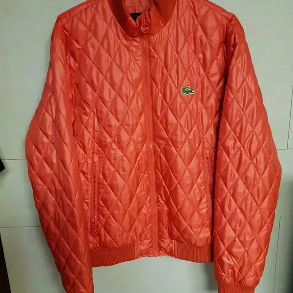 [BUNJANG] Lacoste Quilted Jacket Orange Size 100 / 라코스테 패딩 퀼팅 자켓 오렌지100