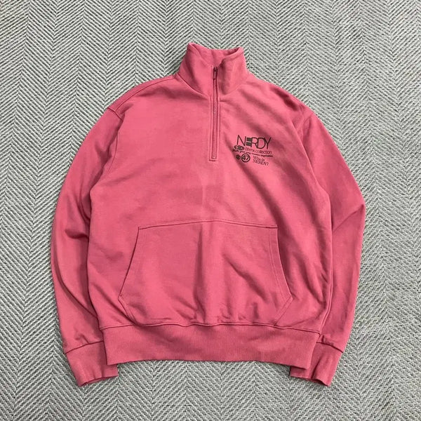 [BUNJANG] NERDY Color Block Half-Zip Sweatshirt / 널디 반집업 맨투맨 v5524