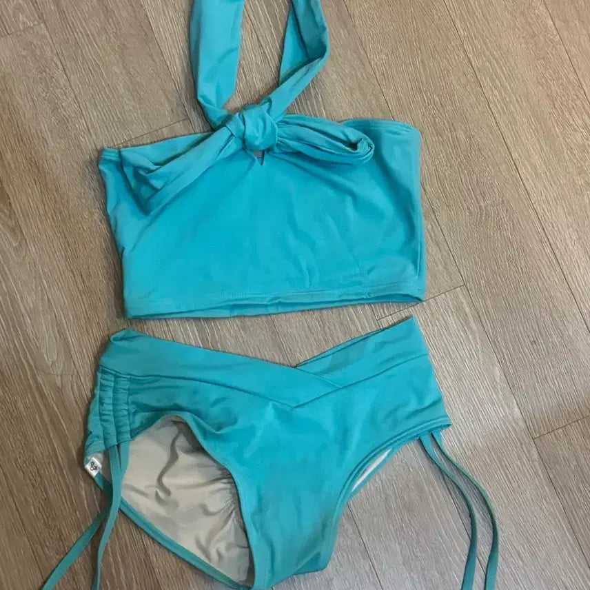 [BUNJANG] Forall Pollar Turquoise Green Tube Top Set (Size S) / 포럴폴웨어 터콰이즈 그린 s/s