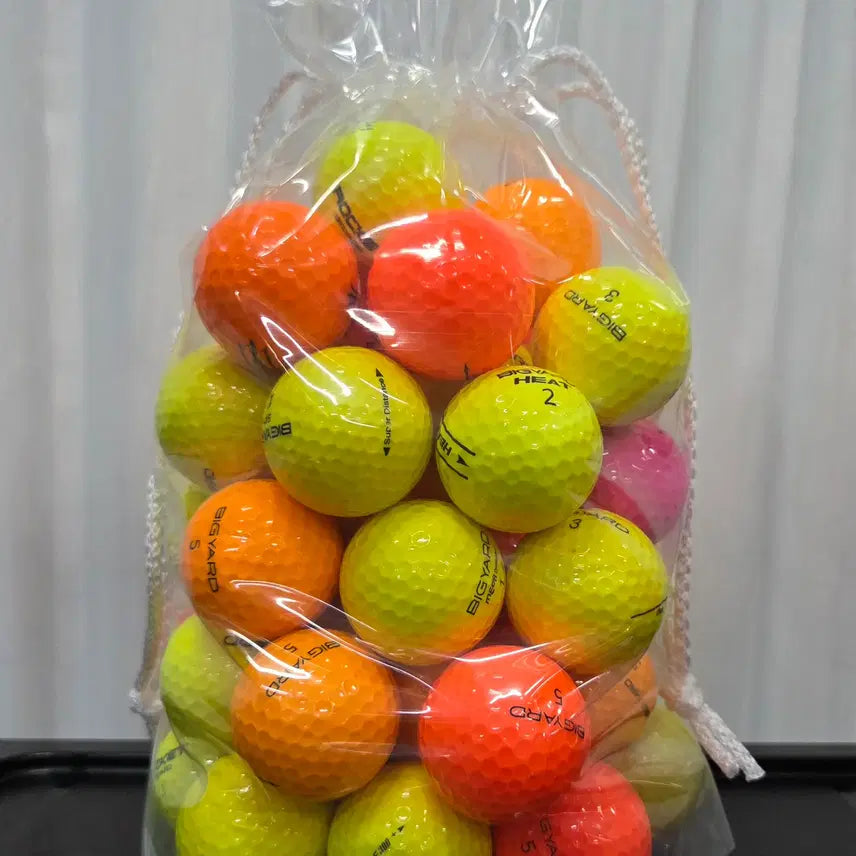 [BUNJANG] Big Yard Grade A Glossy Colored Used Golf Balls - 50 Count / 빅야드 A급 유광 컬러 로스트볼 50구 중고골프공