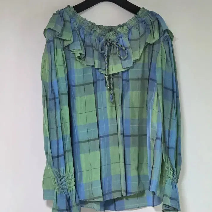 [BUNJANG] LANVIN COLLECTION 21 Check Frill Blouse / 정가 98만 5천원! 랑방컬렉션 LANVIN COLLECTION 21 체크 프릴 블라우스