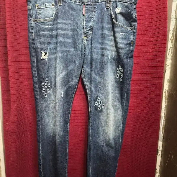[BUNJANG] DSQUARED2 Men's Washed & Distressed Denim Jeans (Size 40) / (40)디스퀘어드2 청바지 남성 워싱 데미지