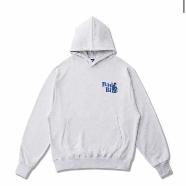 [BUNJANG] Badblue Hooded Sweatshirt Gray / 배드블루 후드티 그레이