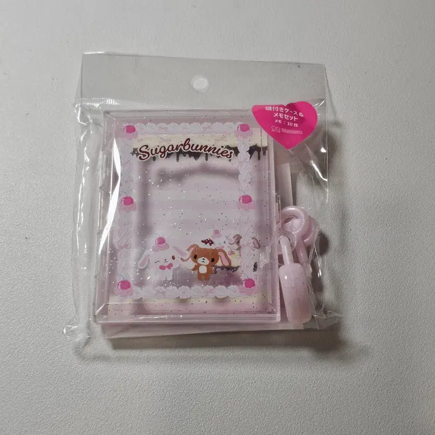 [BUNJANG] Sanrio Sugar Bunny Dessert Series Lock Memo Pad Set / 새상품) 슈가바니즈 디저트시리즈 자물쇠 메모지세트