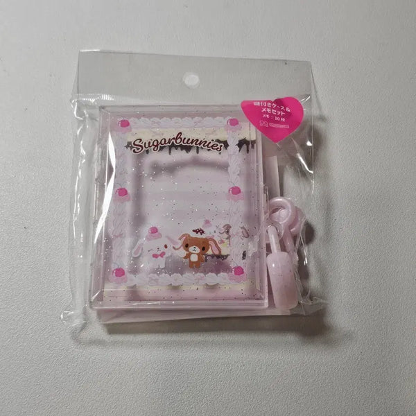 [BUNJANG] Sanrio Sugar Bunny Dessert Series Lock Memo Pad Set / 새상품) 슈가바니즈 디저트시리즈 자물쇠 메모지세트