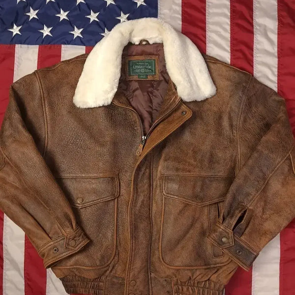 [BUNJANG] 1980s Real Leather Aviator Jacket / 새제품 80's 국내 수출 일본판 리얼레더 항공자켓