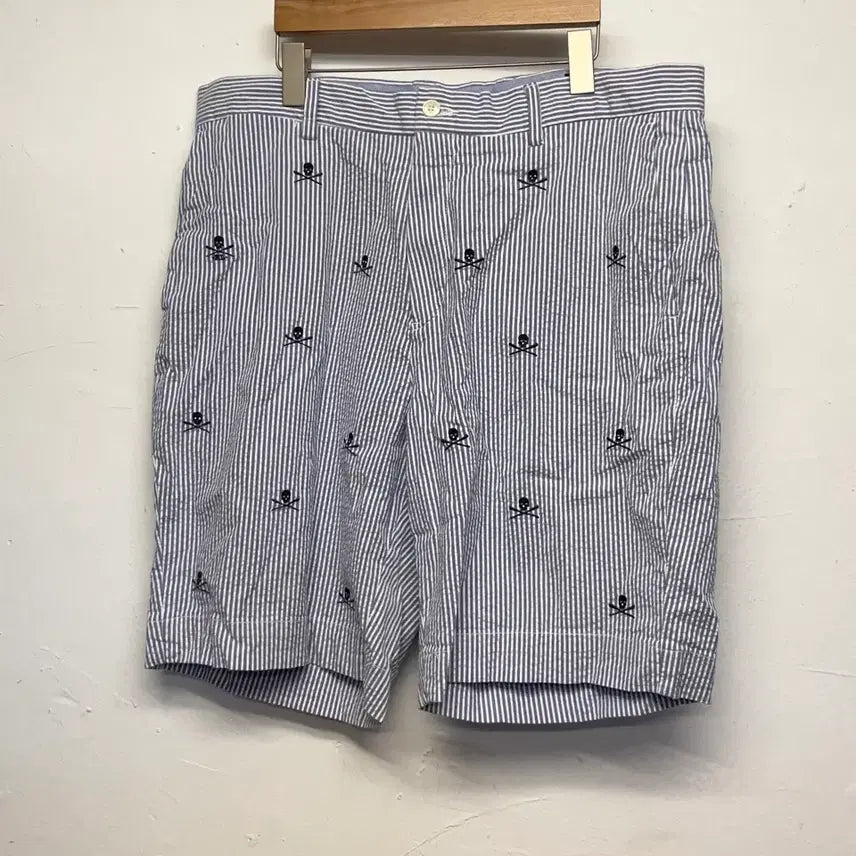 [BUNJANG] Polo Ralph Lauren Seersucker Skull Shorts / 폴로 랄프로렌 시어서커 스컬 반바지