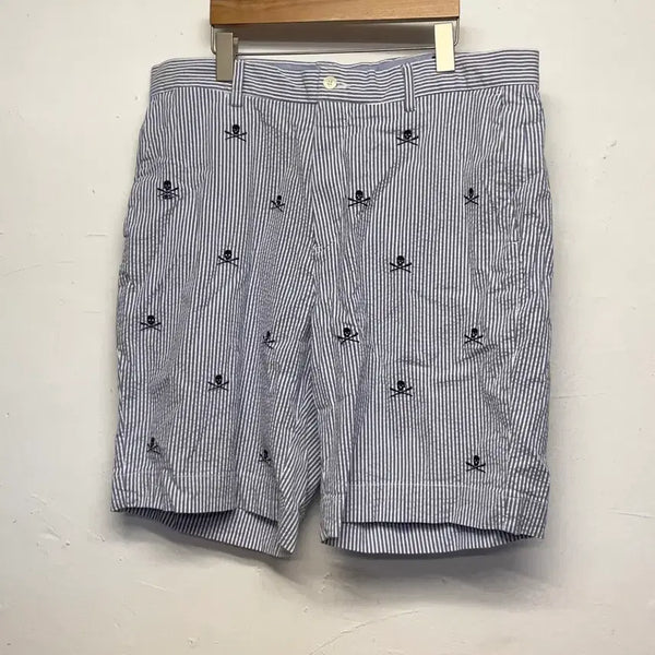 [BUNJANG] Polo Ralph Lauren Seersucker Skull Shorts / 폴로 랄프로렌 시어서커 스컬 반바지