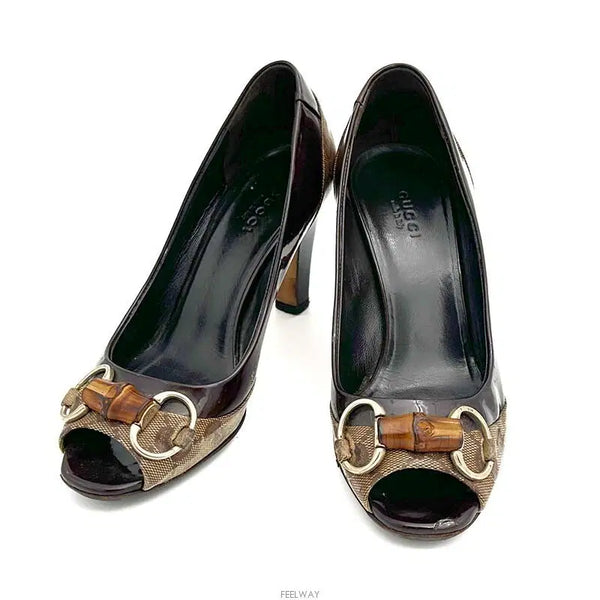 [BUNJANG] Gucci Bamboo Open Toe Pumps High Heels / 구찌 뱀부 오픈토 펌프스 하이힐
