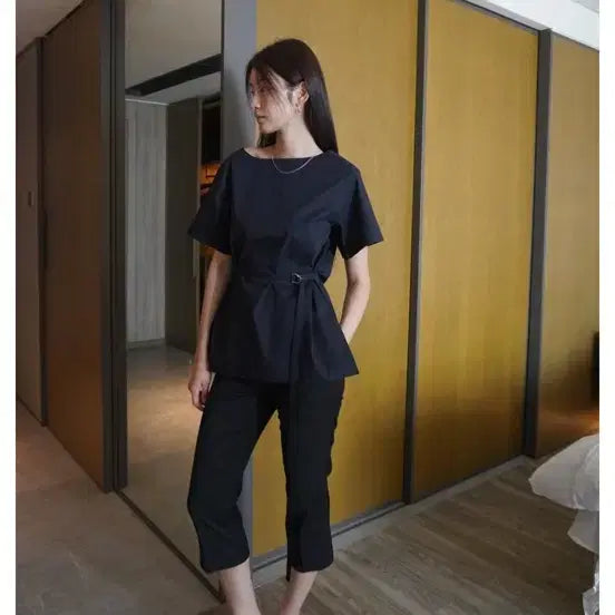[BUNJANG] New York 9th Studio Cable Blouse Navy / [새상품] 뉴욕나인스튜디오 베이블라우스 네이비