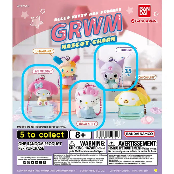 [BUNJANG] Sanrio GRWM Mascot Keychain Bundle Set (Hello Kitty, My Melody, Kuromi) / [3개 일괄] 산리오 GRWM 마스코트 키링/ 헬로키티+마이멜로디+쿠로미