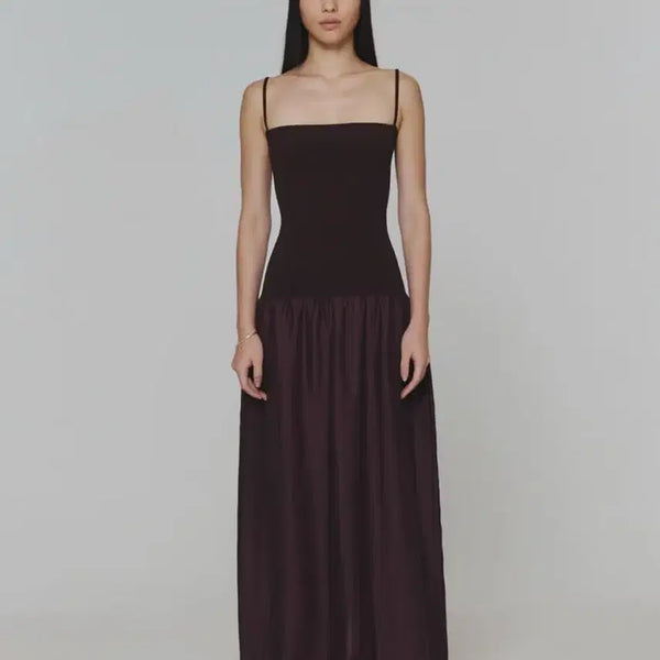 [BUNJANG] Amomento Silky Knit Maxi Dress Burgundy / 아모멘토 실키 니트 맥시 드레스 (버건디)