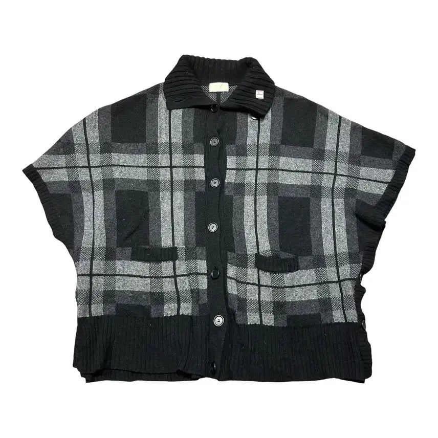 [BUNJANG] UNTITLED Check Shawl Collar Wool Knit Cardigan / (바배) 언타이틀 UNTITLED 체크 숄칼라 울 니트 가디건
