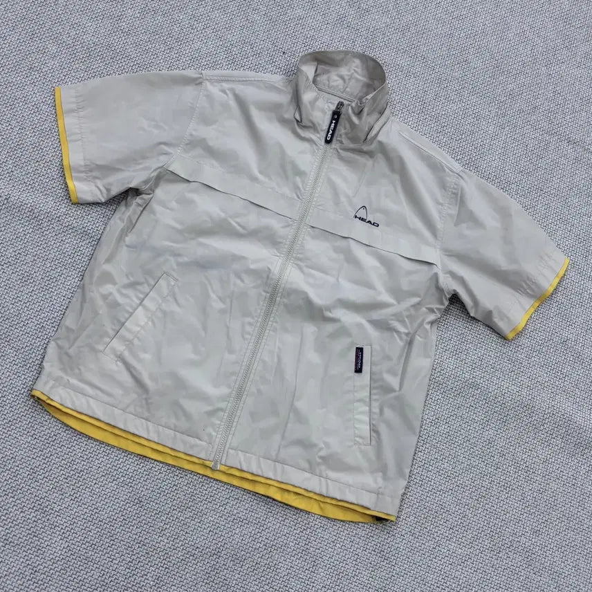 [BUNJANG] 95 Head Men's Vintage Silver Windbreaker Short Sleeve / 95 헤드 남성 빈티지 실버 바람막이 반팔 0723E2