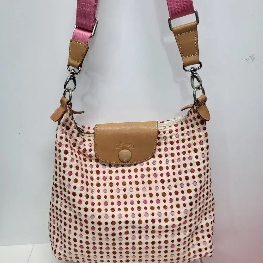[BUNJANG] Longchamp Flip Bag Shoulder Bag Pink Dot / 롱샴 플립백 숄더백 핑크 도트(무료배송)