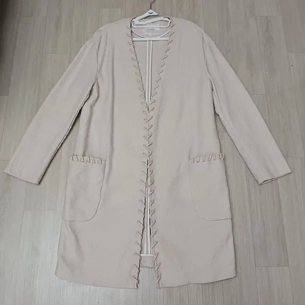 [BUNJANG] Maje Beige Open Coat (Size 55, Length 80cm) / 마쥬 베이지  오픈코트(55)총장80