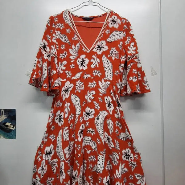 [BUNJANG] Tommy Hilfiger Floral Pattern Short Sleeve Midi Dress / 타미힐피거윈피스(무료배송