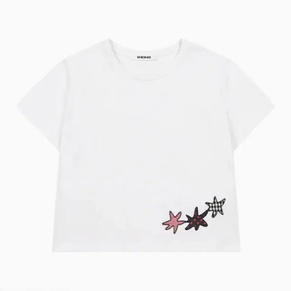 [BUNJANG] Oheshio Star Patch T-Shirt / 오헤시오 스타 패치 티셔츠 oheshio 코이세이오 지초이 체메씨 미세키서울 오호스