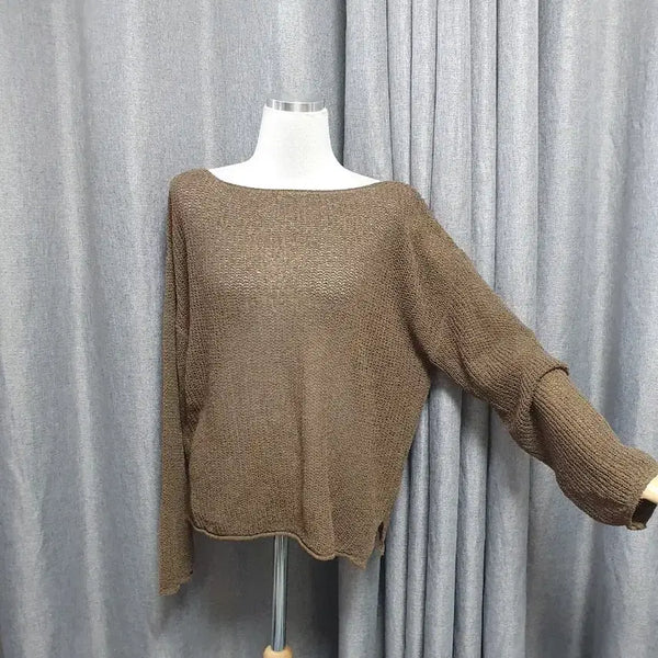 [BUNJANG] Brown Loose Summer Knit / 브라운 루즈 여름니트