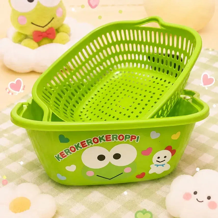 [BUNJANG] Sanrio Keroppi Water Draining Colander Set / 산리오 케로피 물빠짐 채반 세트