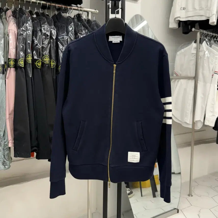 [BUNJANG] Thom Browne Diagonal Stripe Cotton Bomber Jacket / [4] 톰브라운 사선완장 코튼 봄버 자켓