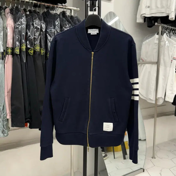 [BUNJANG] Thom Browne Diagonal Stripe Cotton Bomber Jacket / [4] 톰브라운 사선완장 코튼 봄버 자켓