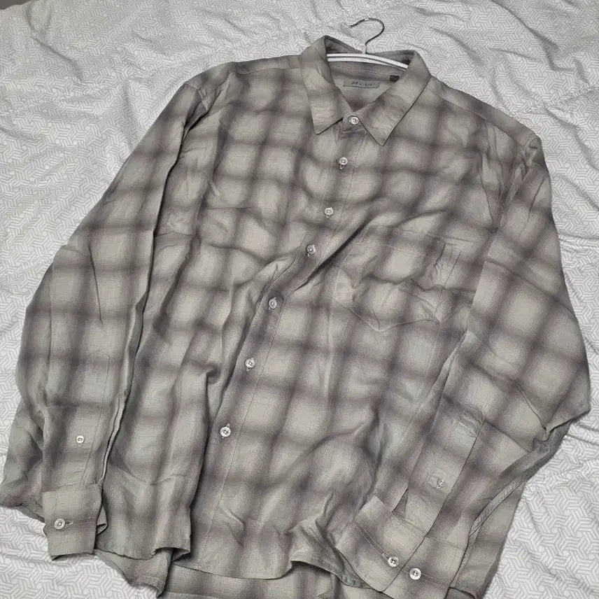 [BUNJANG] Bellie Chico Shirt Grey Ombre Check / 벨리에 치코셔츠 그레이 옴브레 체크 5(105)