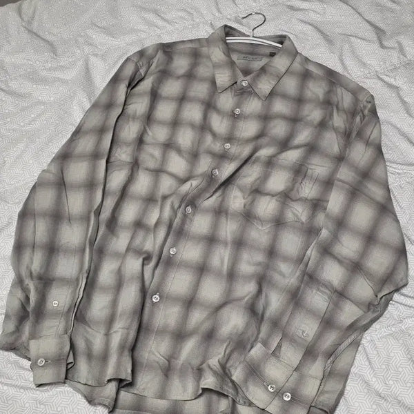 [BUNJANG] Bellie Chico Shirt Grey Ombre Check / 벨리에 치코셔츠 그레이 옴브레 체크 5(105)