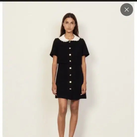 [BUNJANG] Sandro Lace Tweed Dress / 산드로 원피스 레이스 트위드 드레스