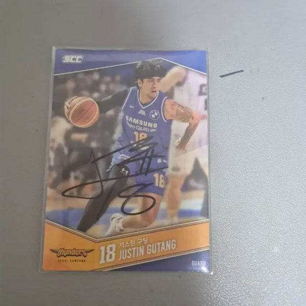 [BUNJANG] Seoul Samsung Thunders Justin G-Tang Autographed Player Card / 서울삼성 썬더스 저스틴 구탕 사인 카드