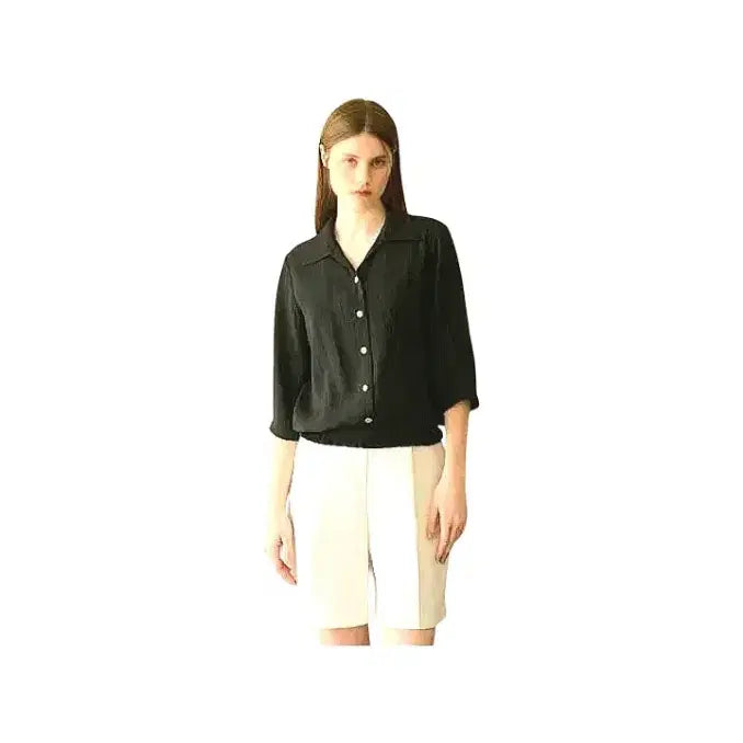 [BUNJANG] Anne Klein Black Blouse (Size 66) / 새상품/   앤클라인 블라우스