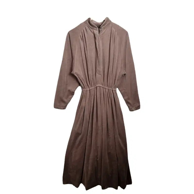 [BUNJANG] Brown Velvet Long Dress - XS / JPN 브라운 벨벳 롱 원피스 [XS] 가을 코디 / 겨울 코디