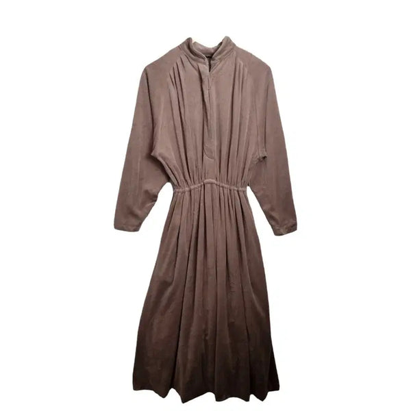 [BUNJANG] Brown Velvet Long Dress - XS / JPN 브라운 벨벳 롱 원피스 [XS] 가을 코디 / 겨울 코디