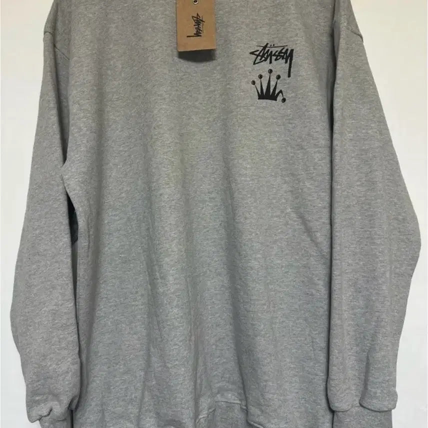 [BUNJANG] Stussy Crown Sweatshirt & Pants Set - Grey / 스투시 크라운 맨투맨 그레이셋업