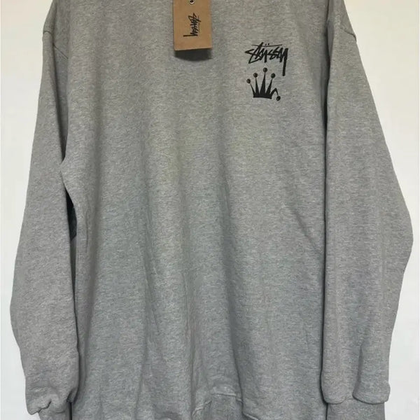 [BUNJANG] Stussy Crown Sweatshirt & Pants Set - Grey / 스투시 크라운 맨투맨 그레이셋업