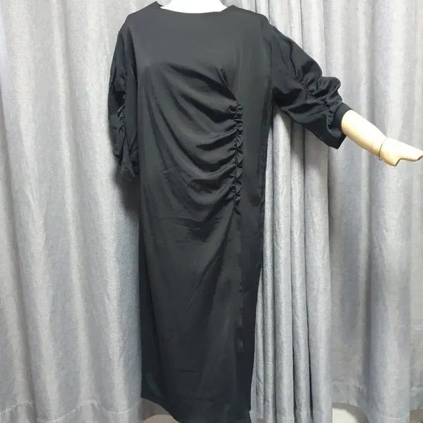 [BUNJANG] Draping Black Dress / 드레이핑 블랙 고급 원피스