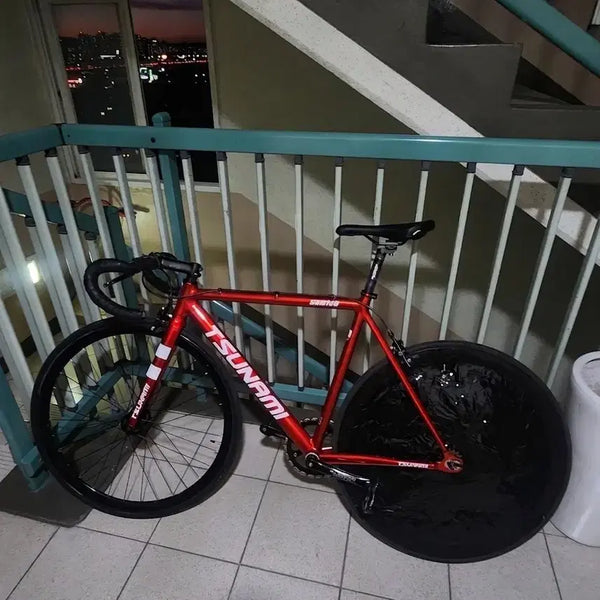 [BUNJANG] Tsunami Red Wine M Size Track Bike / 쓰나미 레드와인 묻따 판매만 (써벨로 t4 룩 써론 csc 엔진11 쓰나미 콘스탄틴 자접 ird dcc 스프린터 짚 디스크휠)
