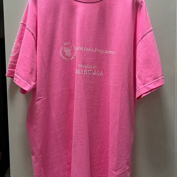 [BUNJANG] Balenciaga Pink T-Shirt Medium Fit M / 발렌시아가 반팔티 핑크 미디움핏 M