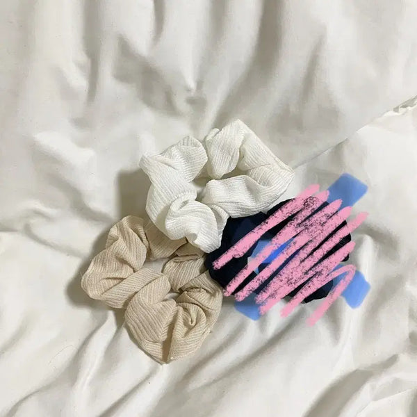 [BUNJANG] Hair Tie Set (2 pcs) / 얇은 곱창밴드 머리끈 2개