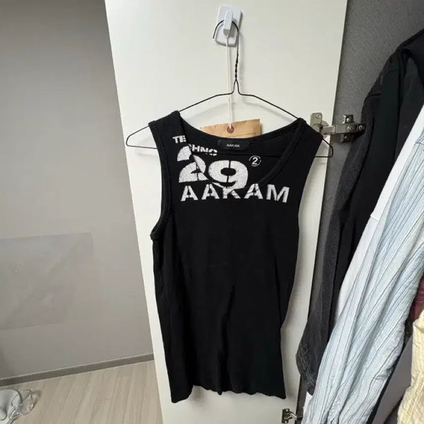 [BUNJANG] AAKAM Techno Black Tank Top / AAKAM 테크노 블랙 나시