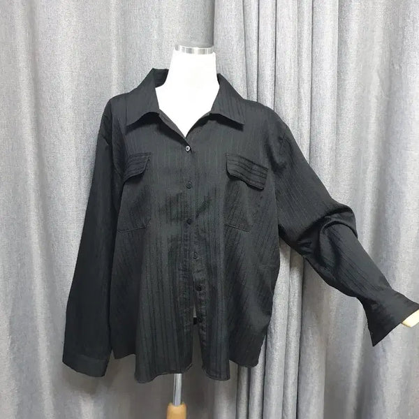 [BUNJANG] High-Quality Oversized Black Shirt / 하이퀄 오버 블랙셔츠
