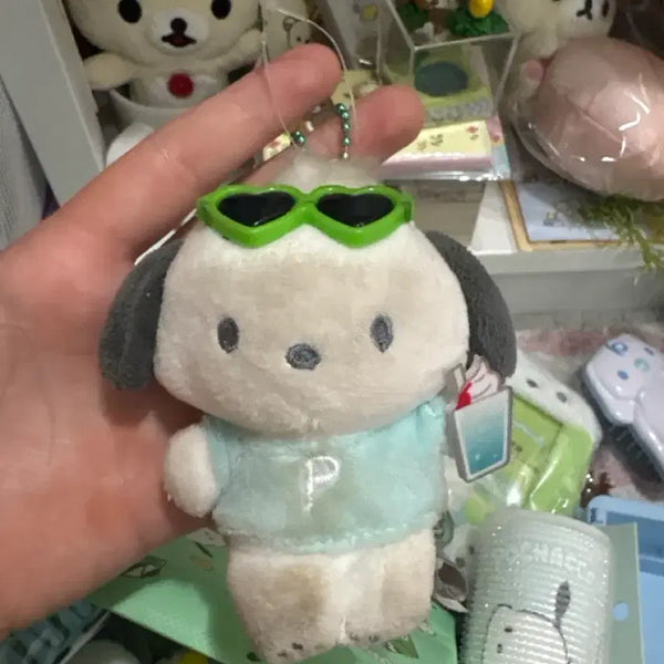 [BUNJANG] Sanrio Pochacco Sunglasses Plush Keychain / 산리오 포차코 선글라스 인형 키링