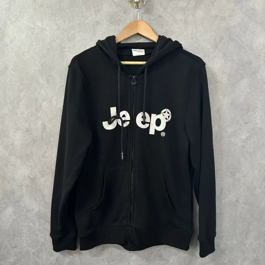 [BUNJANG] Jeep Hooded Zip-Up Jacket Black XL (105) / 지프 후드집업 블랙 XL 105사이즈