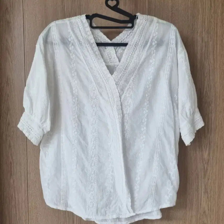 [BUNJANG] White Lace Blouse - Women's Size 55 / 화이트 레이스 블라우스 여성 55