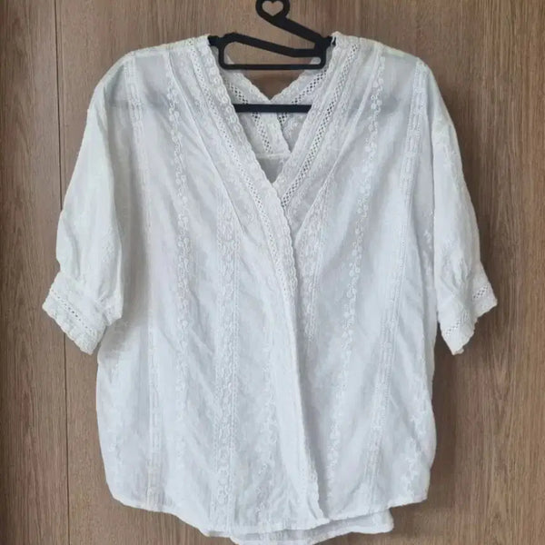 [BUNJANG] White Lace Blouse - Women's Size 55 / 화이트 레이스 블라우스 여성 55